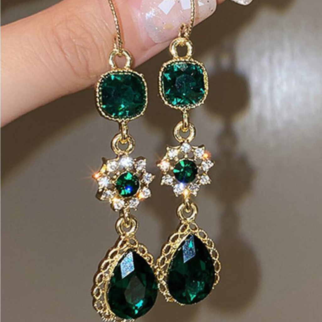 Rhinestone Decor Drop Earrings